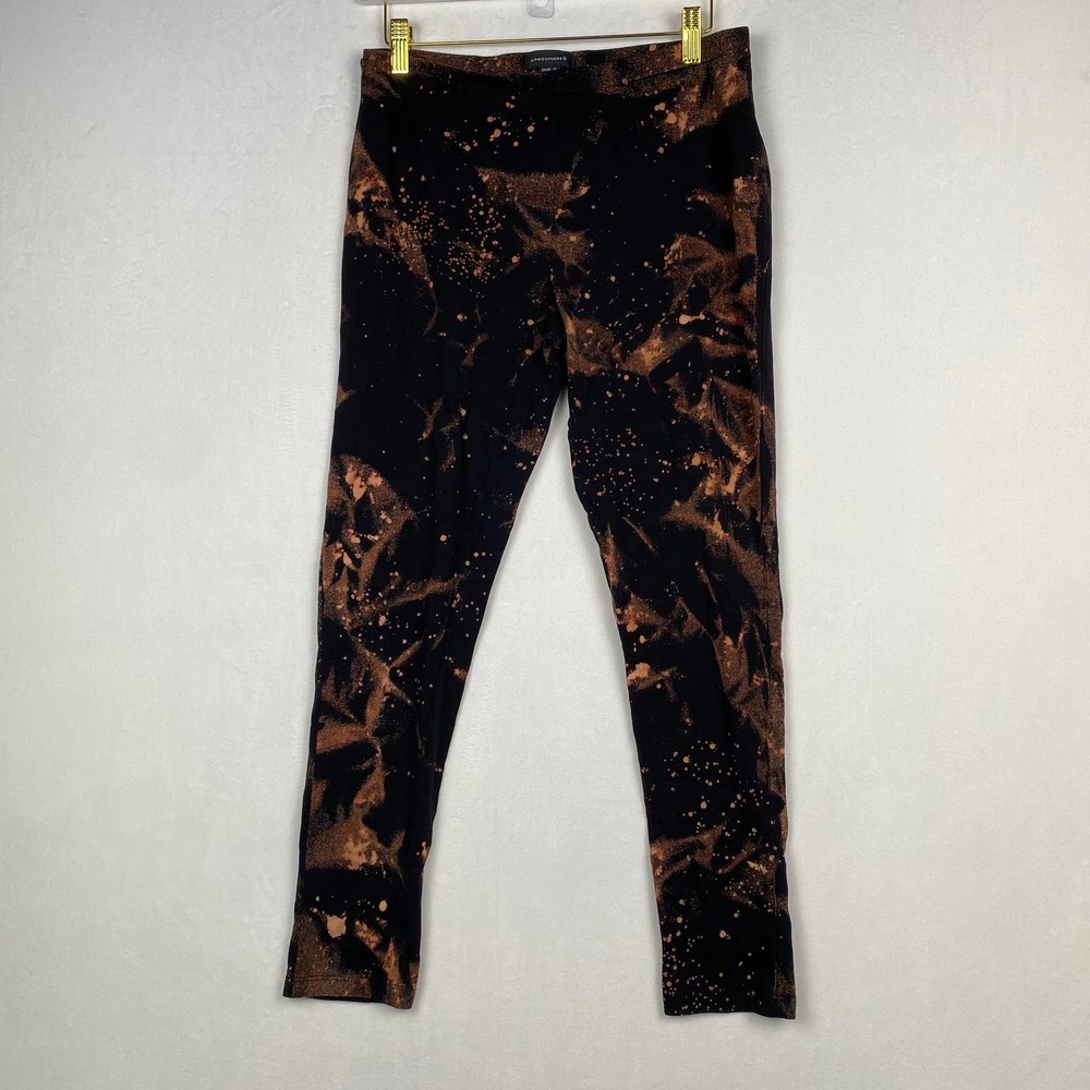 Atmosphere Women's‎ Sz 10 Black Custom Reverse Tie Dye Pull Up Leggings Pants
